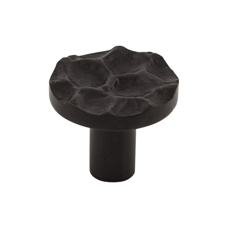 Cobblestone 1 1/8" Diameter Round Knob, Coal Black, 1 3/8" Knob Diameter
