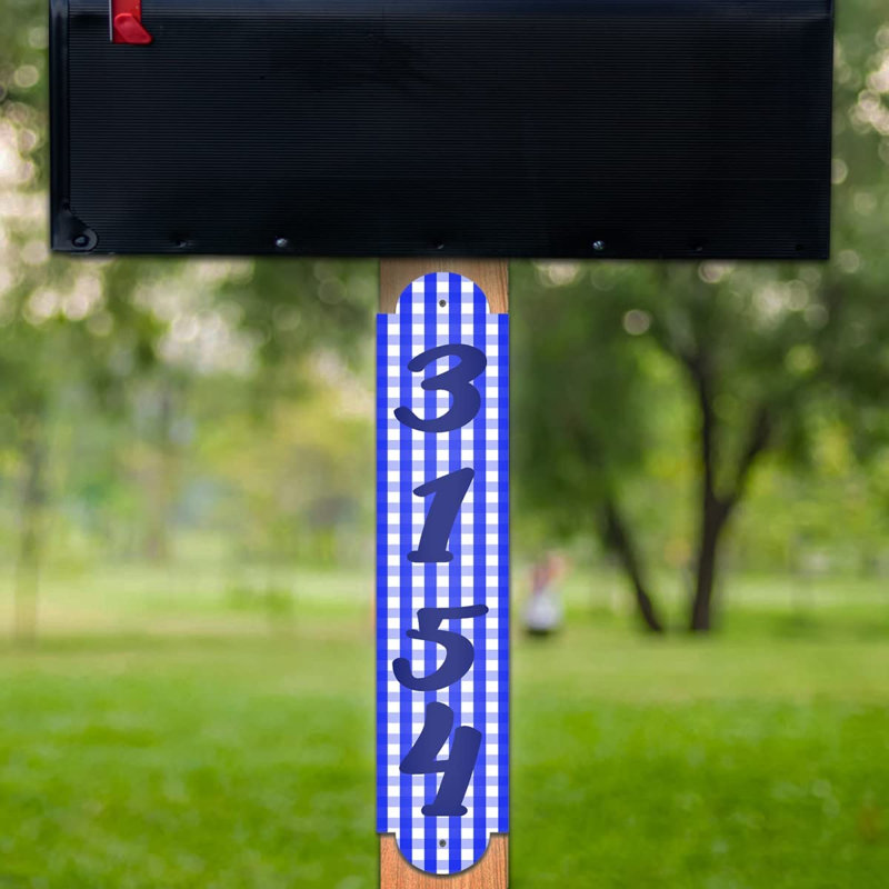 Plaque d'adresse sur 1 ligne, Bleu, Oui