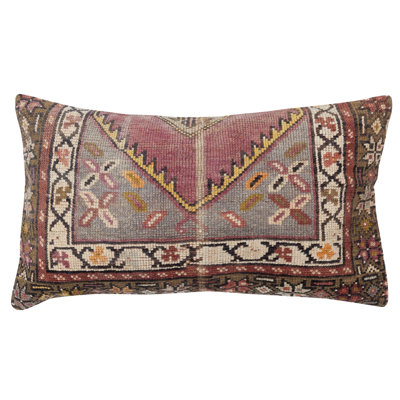 Housse de coussin en laine nouée à la main 16 po x 28 po. Coussin rétro. Cadeau pour la maison. Housse de coussin Turkish