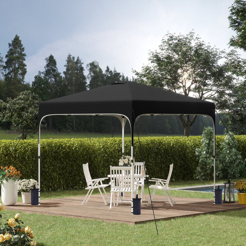 Pavillon de jardin 10 po x 10 po Outsunny, Noir