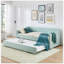 Lit de jour simple, lit de jour convertible rembourré avec dossier capitonné, canapé-lit polyvalent 3 en 1 avec lit gigogne escamotable et rangement latéral pour une vie compacte-129675721-129675722