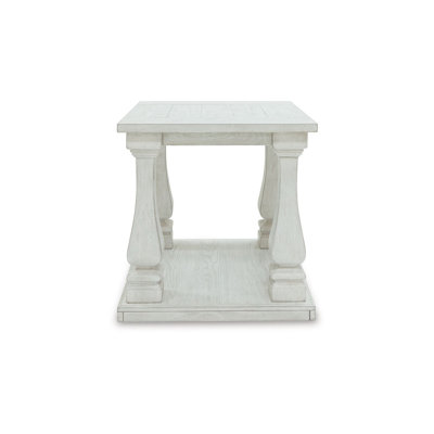Table de bout Dyne, plateau en planches, pieds en balustre, bois franc blanc de 27 pouces