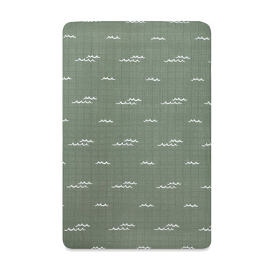 Ocean Waves Muslin Mini Crib Sheet