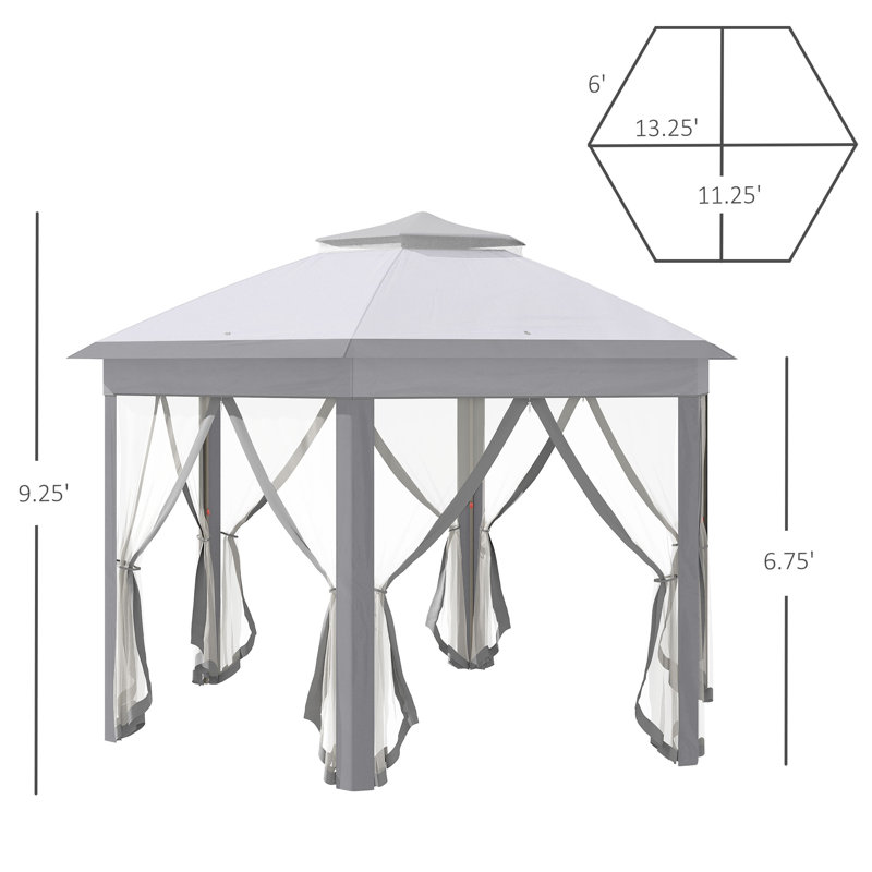 13 pi. L 13 pi. D Pavillon de jardin en acier