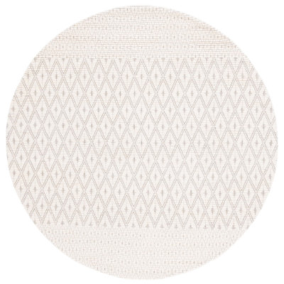 Congleton Hand Woven Wool/Cotton Geometric Rug in Ivory/Black