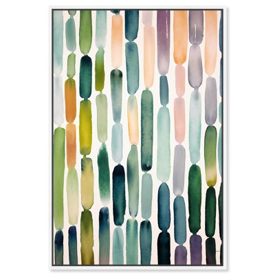 Greenery Raindrops Green Abstract Wall Art by Art Remedy