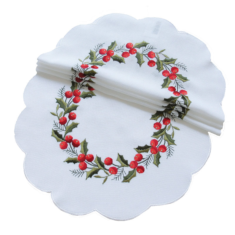 Holly Berry Doilies 12 inch Round