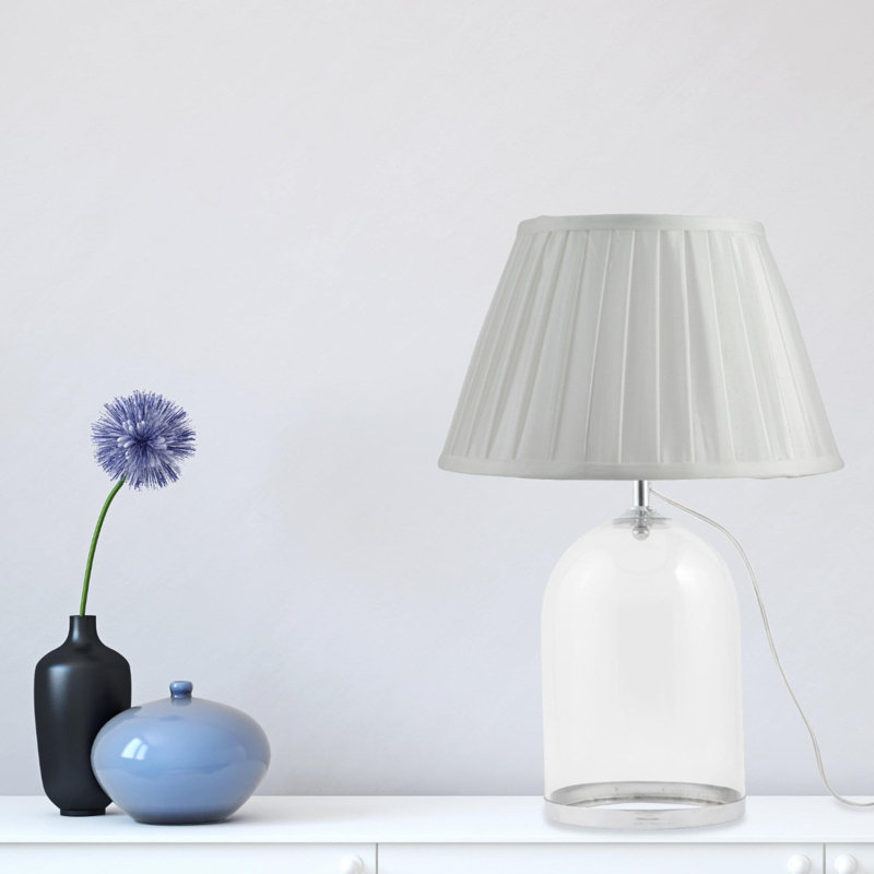 Bianka Glass Table Lamp, Polished Chrome