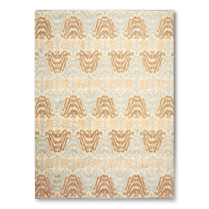 Tapis beige/bleu en laine Sauceda