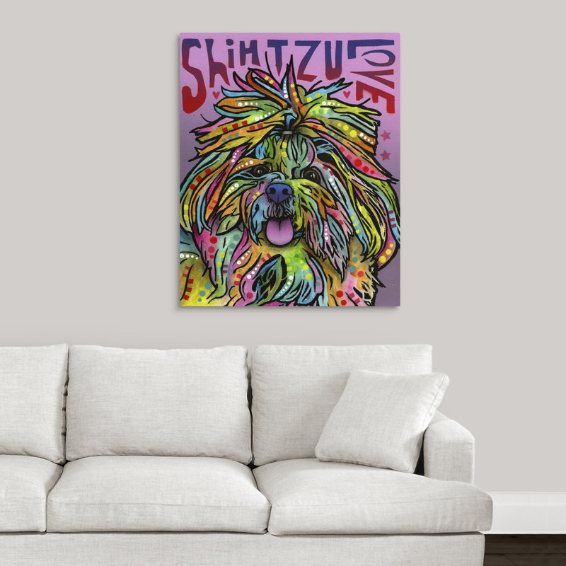 « shih tzu luv », impression, Toile, H 48 po x l 38 po x P 1,5 po