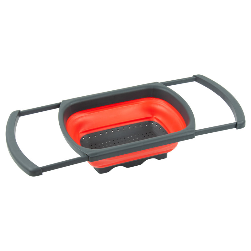 SQ Professional Silicone Over The Sink Strainer, Red