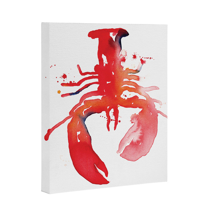 « homard », impression sur toile tendue, H 30 po x l 24 po x P 1,5 po