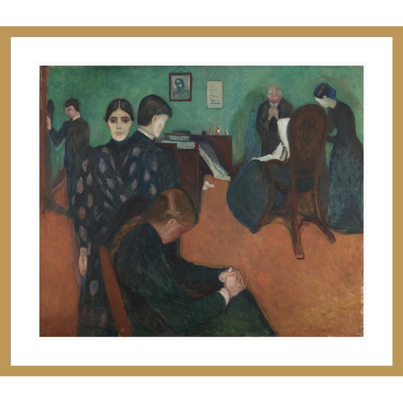 «La mort dans la chambre de la santé» par Edvard Munch - impression giclée encadrée, H 33,5 po x l 38,58 po