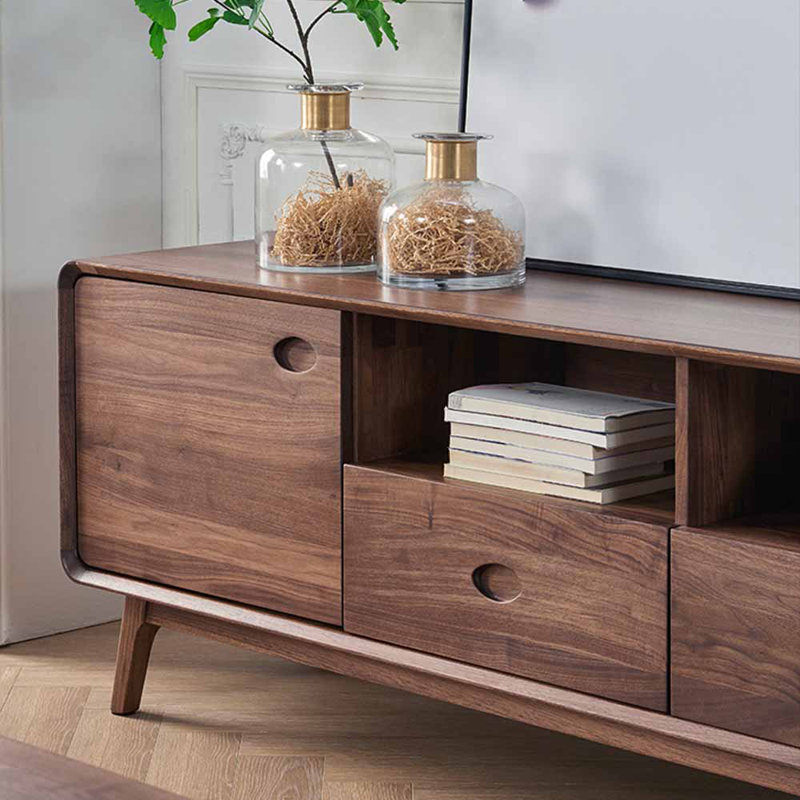 Meuble télé et table basse en noyer noir