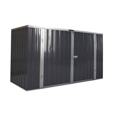 Bike Storage Outdoor, Lockable Garden Storage with Door, Waterproof Metal Galvanized Steel Shed Can Put 2-3Bicycles, L225xW88xH125cm