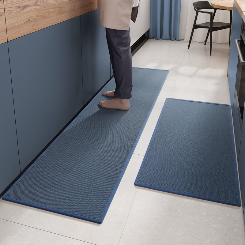 Tapis de cuisine Amesdale, Tapis de couloir 1 pi 5 po x 5 pi 11 po, Bleu