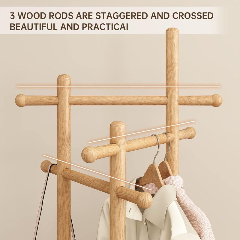 Gerrod Freestanding Coat Rack,  Natural