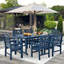 Ensemble de salle à manger de patio Hdpe toutes saisons avec trou pour parasol-146906939