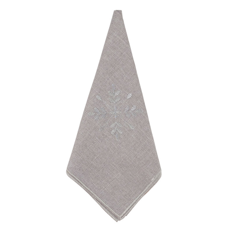 Sermons Polyester Embroidered Square Napkin, Silver