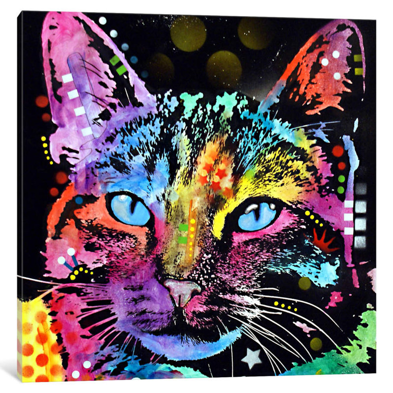 Thoughtful Cat by Dean Russo - Print on Canvas, No Frame, 45.72 cm H x 45.72 cm W x 1.91 cm D