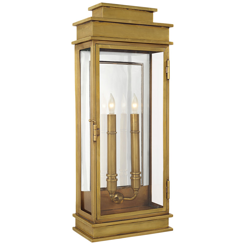 Chapman & Myers Linear Lantern Tall, Antique Burnished Brass