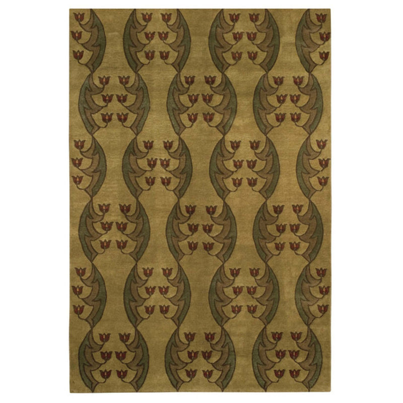 Light Tulip Fest Wool Floral Area Rug, Rectangle 2'6" x 4'