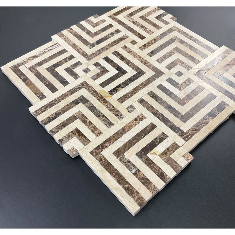 Natural Stone Mosaic Wall & Floor Tile, Irovy/Dark Emperador
