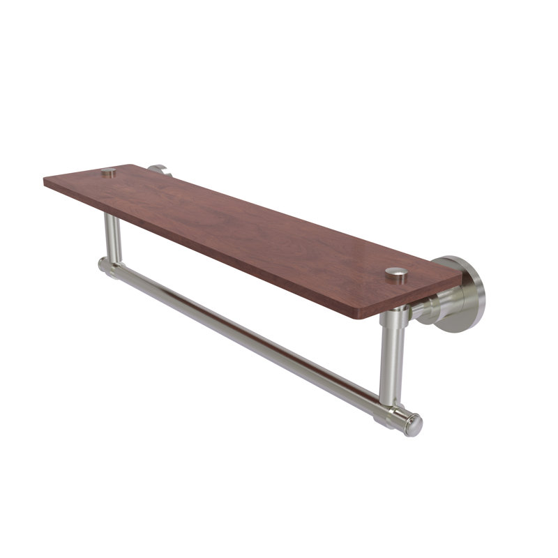 Tablette à support Arviso, Nickel satiné, H 4 po x l 22 po x P 5 po