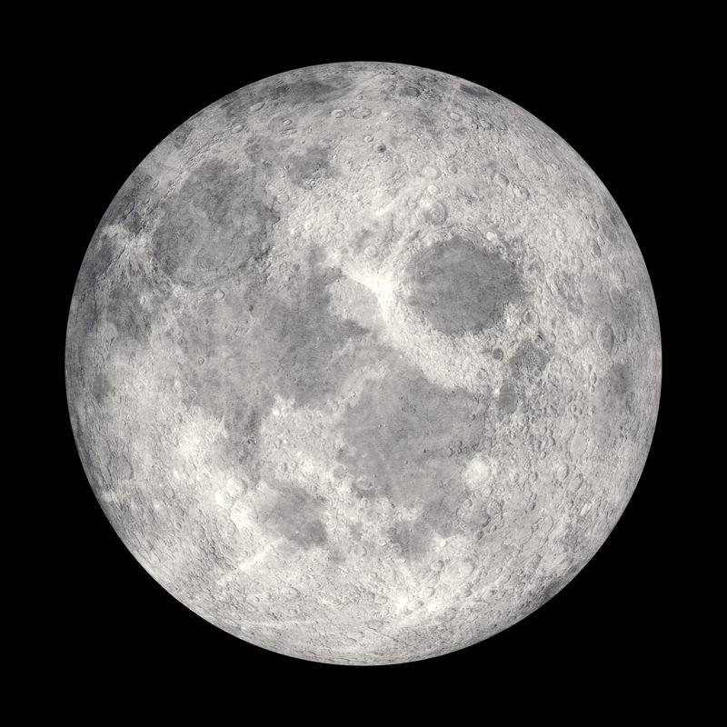 Moon High Resolution by Brainmaster - No Frame Print on Canvas, 51cm H x 51cm W