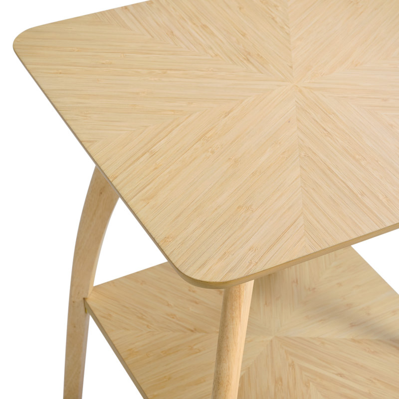 Table de bout carrée en bois avec rangement Atreu, Bambou