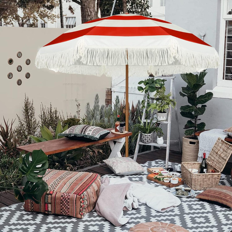 Parasol de plage 6 po avec manivelle Lublegav inclus
