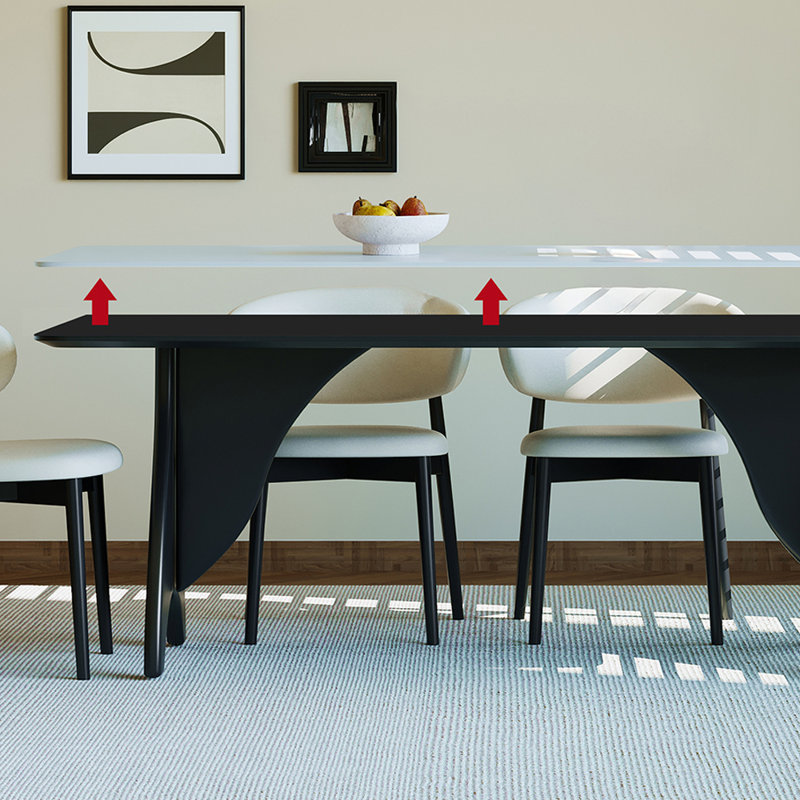 Table de salle à manger Home, H 29,52 po x L 70,86 po x l 35,43 po, Noir