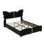 Lit plateforme avec tête et pied de lit en forme de papillon, cadre de lit tapissier moderne avec décorations en métal-615951140-615951163