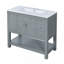 Meuble-lavabo 36 po avec lavabo supérieur, armoire de rangement moderne avec 2 portes à fermeture douce et 6 tiroirs, meuble-lavabo simple-828748622