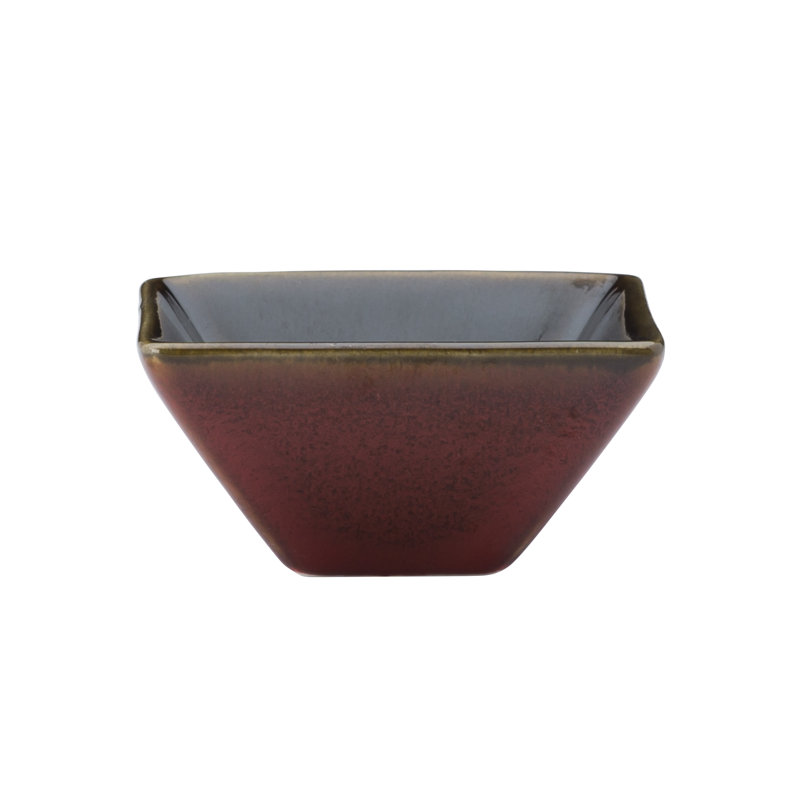 Assiette carrée rustique cramoisie, 2 oz, par Luzerne