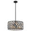 Lustre 5 lumières moderne en cristal noir à intensité variable, luminaire suspendu à hauteur ajustable pour îlot de cuisine-1777576817