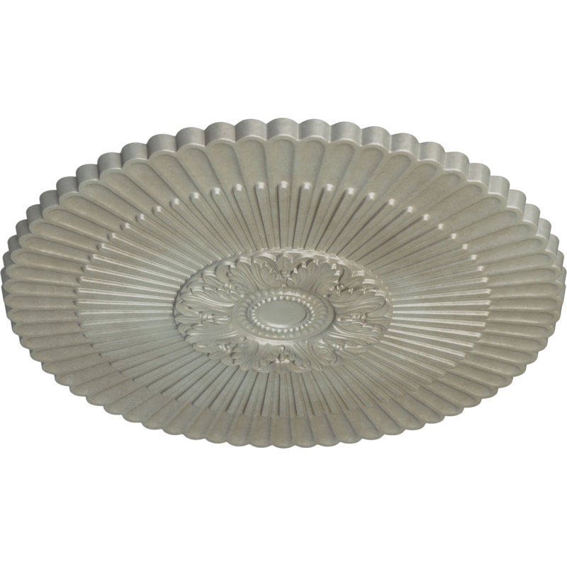 Médaillon de plafond Endurathane Ashford, l 42 3/4 po x H 28 7/8 po x P 1 po, finition laiton peint à la main, Doré Flash