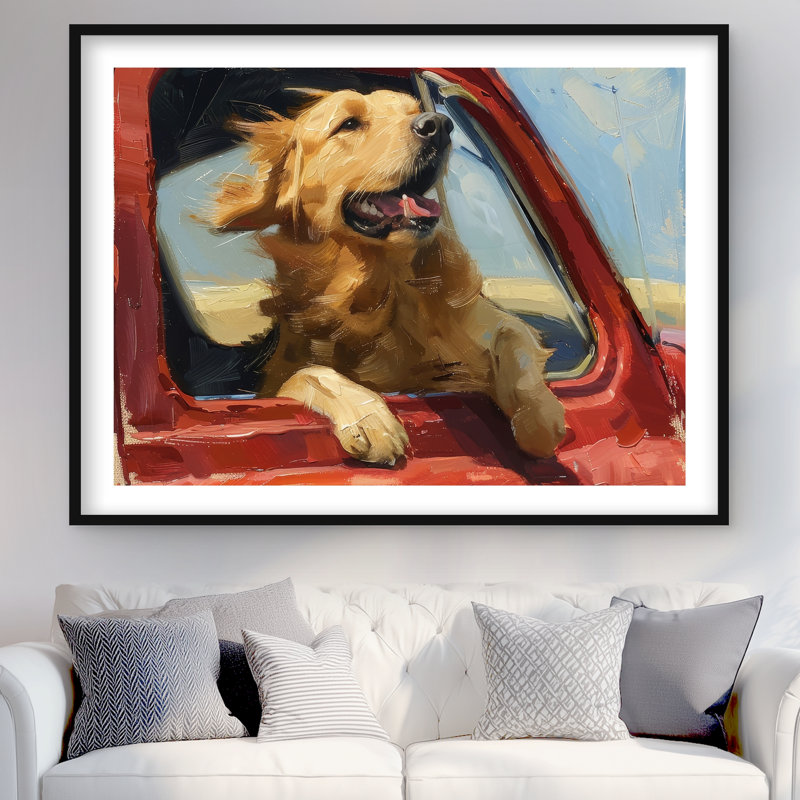 «Feel the wind» - impression matte encadrée rouge pour la décoration intérieure