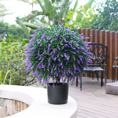 21.6” Tall Artificial Lavender Topiary Ball Tree (Set of 2)