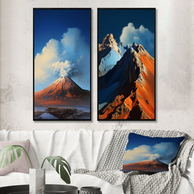 «Volcano Volcanic Reverie», ensemble d'art mural sur toile Volcano