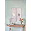 Ensemble de 2 grands panneaux d'art mural en bois avec finition blanche patinée et décorations de miroir rond, 17 po x 48 po
