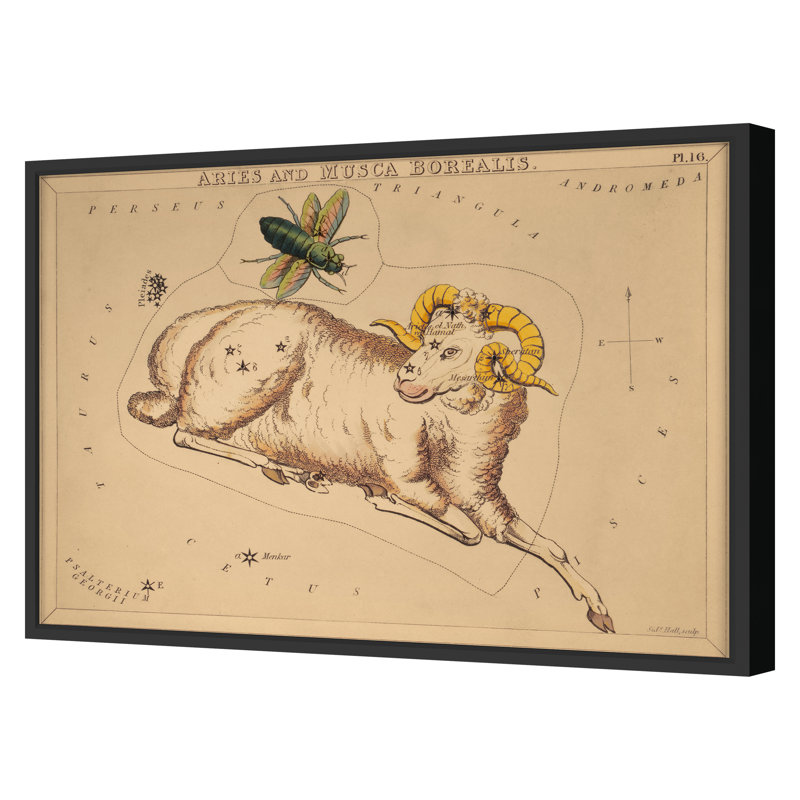 Aries Print by Grand Archives, Black Framed, 22" H x 31" W