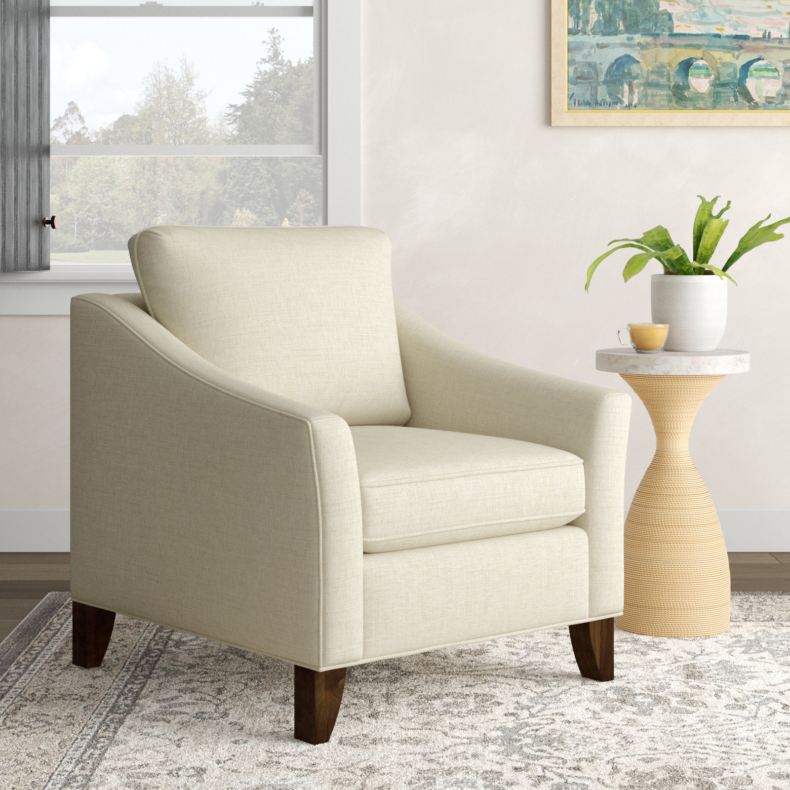 Mikah Upholstered Armchair, Ida Beige