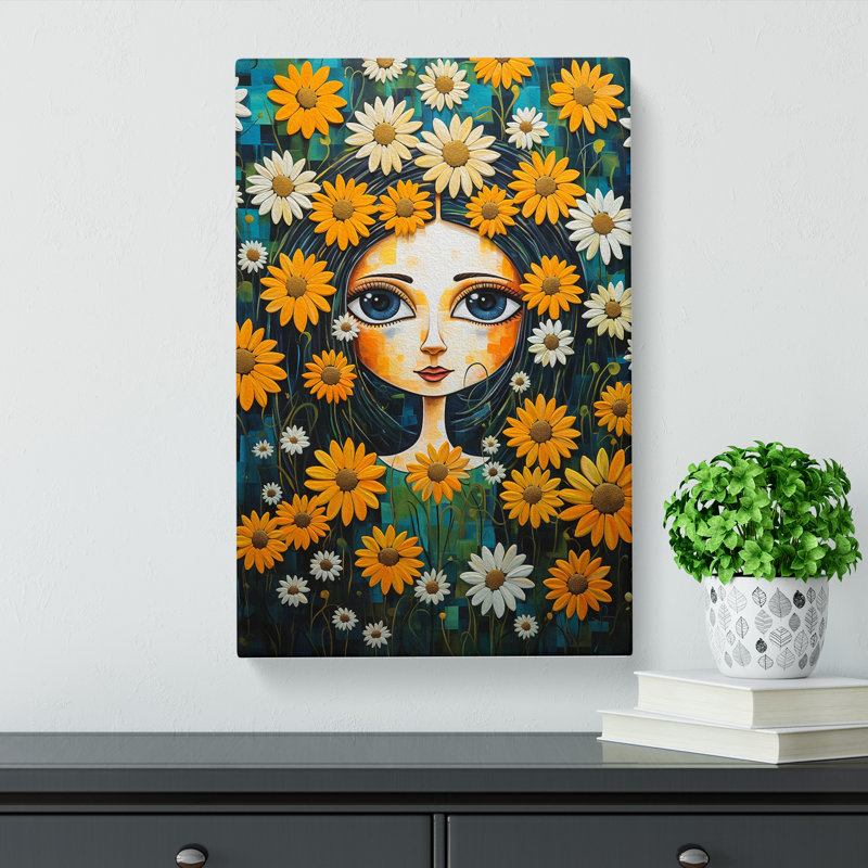 Daisy Expressionism - Wrapped Canvas Print, 76cm H x 50cm W x 3cm D
