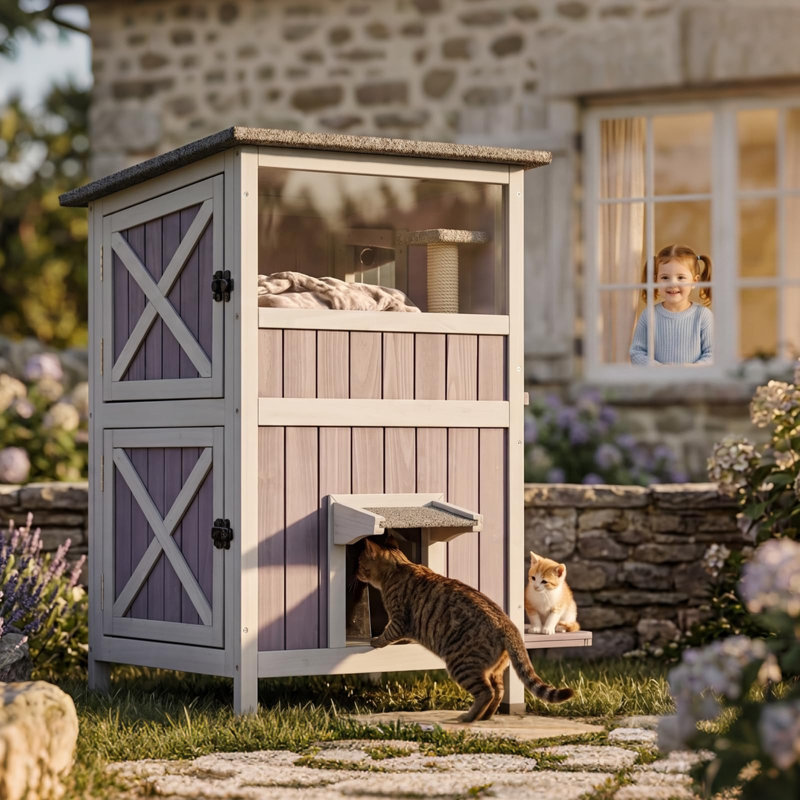 Maison de chat pour l'extérieur avec abri pour chat