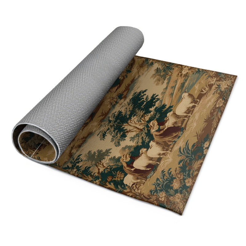 Tapis d'intérieur et d'extérieur brun français, Rectangulaire 3 pi x 5 pi