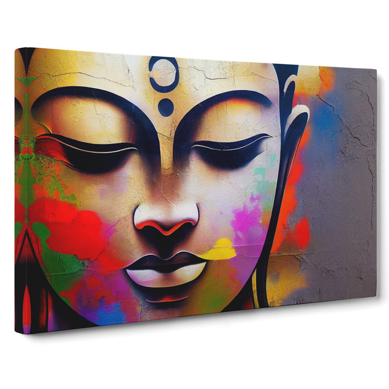 Paint Drip Buddha Vol.2 - Wrapped Canvas, 50cm H x 76cm W x 3cm D