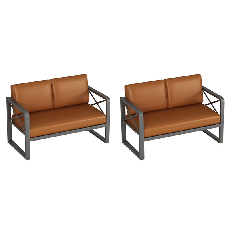 Banc rembourré en similicuir, Brown, Black