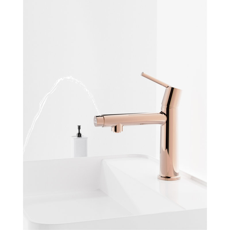Rose Gold Bathroom Faucet Deck Mount - 1 Hole, Single Lever, Water Efficient Mode, Scratch- Plating, User- Install Technique For Mounting Saving Scratch- Finish, Quick Procedure