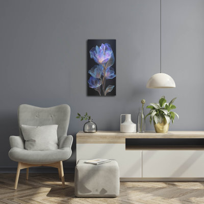 «Underwater Flower» par Ann Klee, art mural en métal, 12 po x 24 po